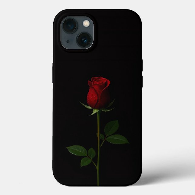 Svart 4 Luxe iPhone 13, Velvet Red Rose (Baksida)