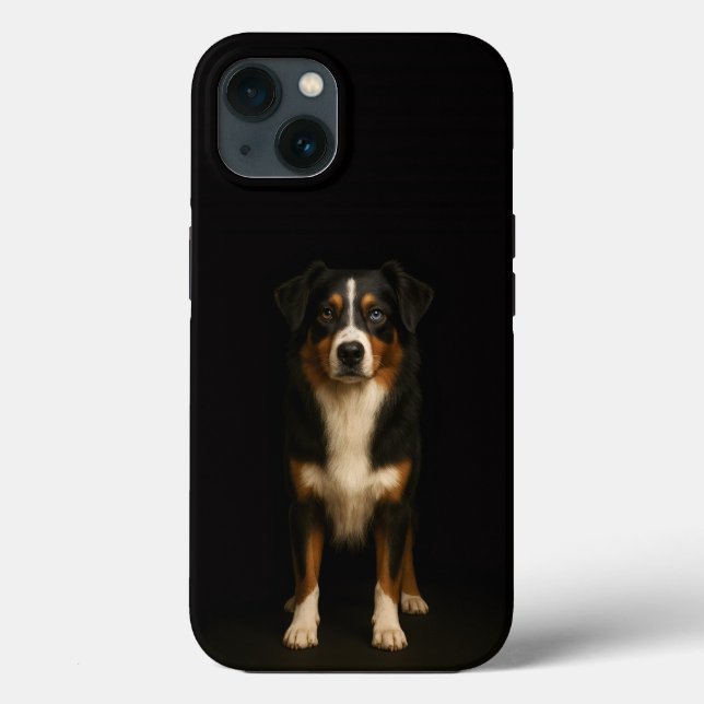 Svart 4 Luxe iPhone 13, Vis Australian Shepherd (Baksida)