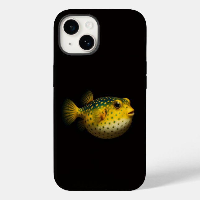 Svart 4 Luxe iPhone 14 Case-Mate, Putterfisk (Baksida)