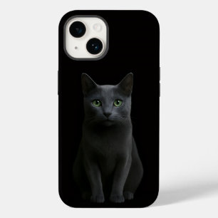 Svart 4 Luxe iPhone 14 Case-Mate, Rysk blå katt