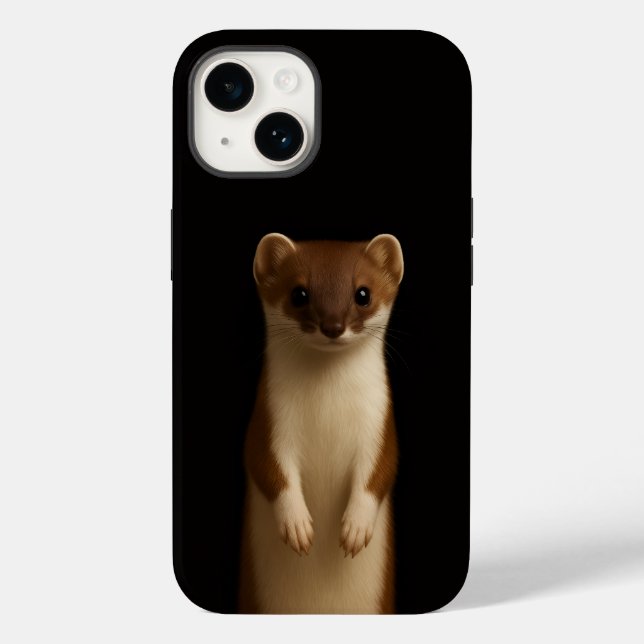 Svart 4 Luxe iPhone 14-fodral, Elegant Vessla (Baksida)