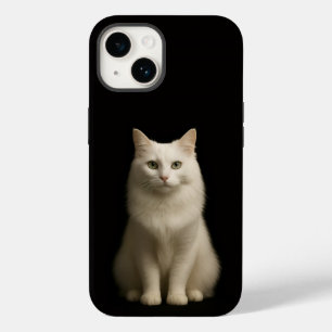 Svart 4 Luxe iPhone 14-fodral, turkisk angorakatt