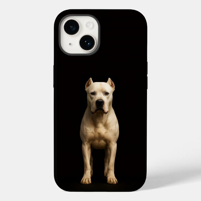 Svart 4 Luxe iPhone 14 Mate, Bold Dogo Argentino (Baksida)