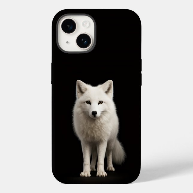 Svart 4 Luxe iPhone 14 Mate, Elfenbensfärgad Fjäll (Baksida)