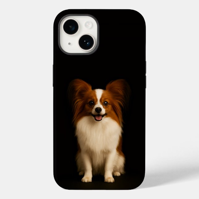 Svart 4 Luxe iPhone 14 Mate, Förfinad Papillon (Baksida)
