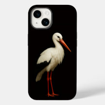 Svart 4 Luxe iPhone 14 Mate, graciös stork
