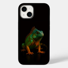 Svart 4 Luxe iPhone 14 Mate, Grön Iguana