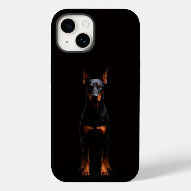 Svart 4 Luxe iPhone 14 Mate, Guardian Doberman (Baksida)