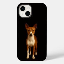 Svart 4 Luxe iPhone 14 Mate, Klassig Basenji Hund
