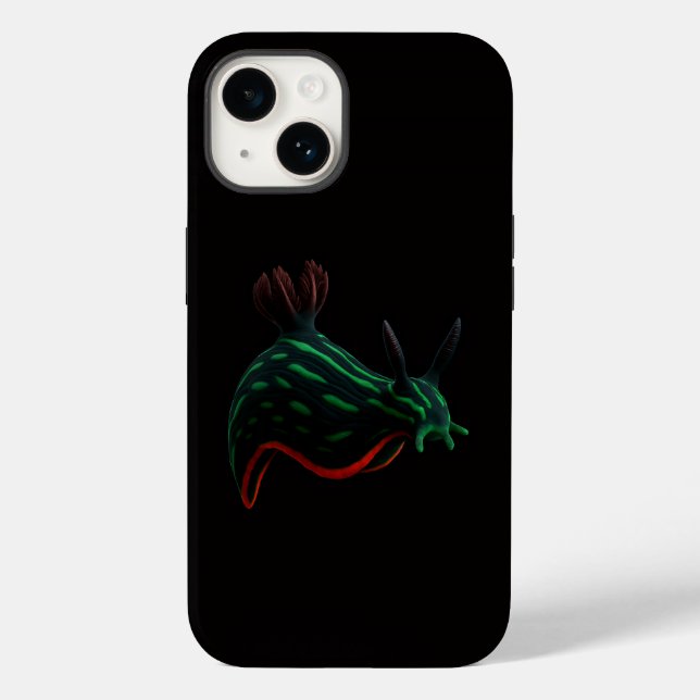 Svart 4 Luxe iPhone 14 Mate, Neon havssnigel (Baksida)