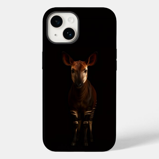 Svart 4 Luxe iPhone 14 Mate, Okapi i skogen (Baksida)