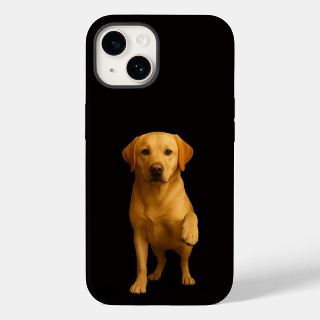 Svart 4 Luxe iPhone 14 Mate, öm labrador (Baksida)
