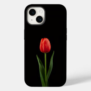 Svart 4 Luxe iPhone 14 Mate, Ruby Red Tulip
