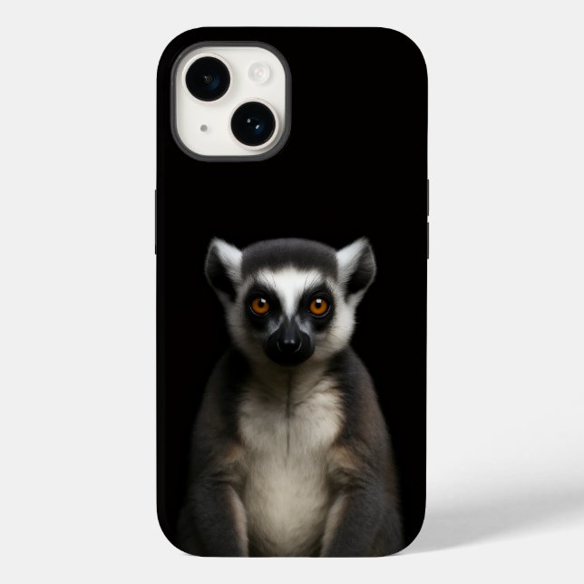 Svart 4 Luxe iPhone 14 Mate, Skonsam Lemur (Baksida)