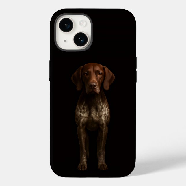 Svart 4 Luxe iPhone 14 Mate, tysk pointerhund (Baksida)
