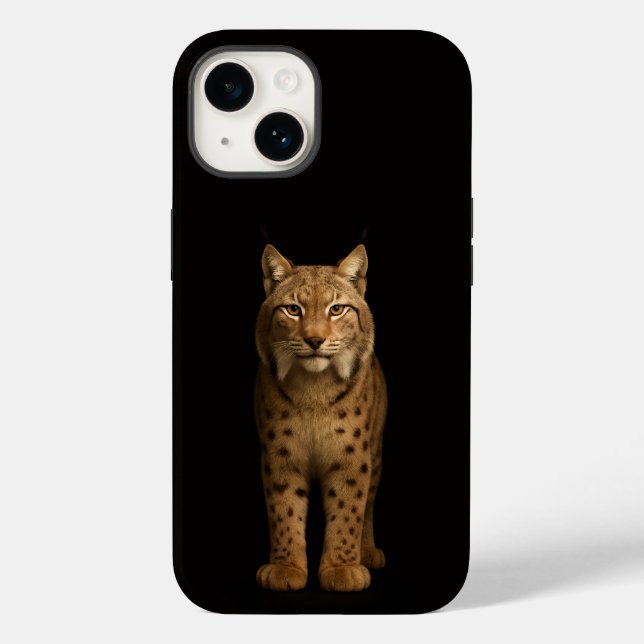 Svart 4 Luxe iPhone 14 Mate, Tyst Lodjur (Baksida)