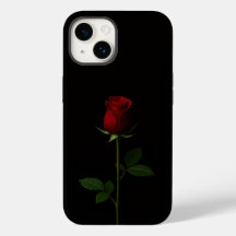 Svart 4 Luxe iPhone 14 Mate, Velvet Red Rose