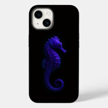 Svart 4 Luxe iPhone 14 Mate, Violett Sjöhäst