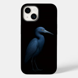Svart 4 Luxe iPhone 14 skal, Liten blå häger