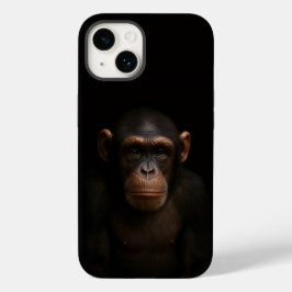 Svart 4 Luxe iPhone 14 skal, Lugn Schimpans