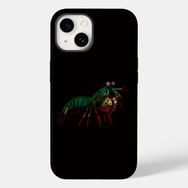 Svart 4 Luxe iPhone 14 skal, Mantis Shrimp (Baksida)
