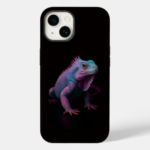Svart 4 Luxe iPhone 14 skal, Rosa Iguana