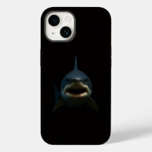 Svart 4 Luxe iPhone 14 skal, Stor Vit Haj
