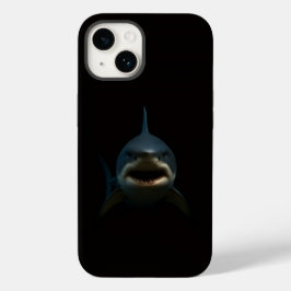 Svart 4 Luxe iPhone 14 skal, Stor Vit Haj