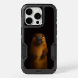 Svart 4 Luxe iPhone 15 Pro, Elegant Näbbdjur