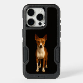 Svart 4 Luxe iPhone 15 Pro, Klassig Basenji Hund