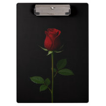 Svart 4 Luxe-klippbräda, Velvet Red Rose