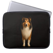 Svart 4 Luxe Laptopfodral, lojal colliehund