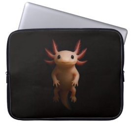 Svart 4 Luxe Laptopfodral, Mexikansk Axolotl Laptop Fodral