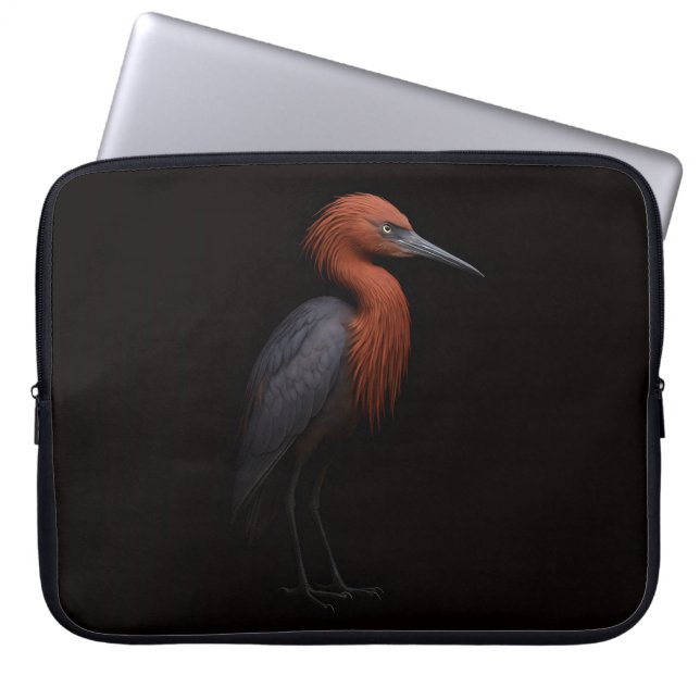 Svart 4 Luxe Laptopfodral, Reddish Egret Laptop Fodral (Framsidan)