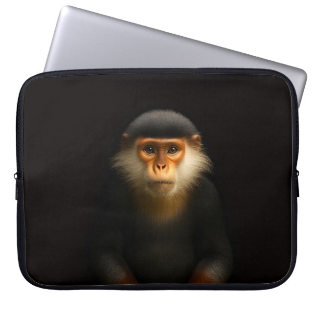 Svart 4 Luxe Laptopfodral, Röd Douc Langur Laptop Fodral (Framsidan)