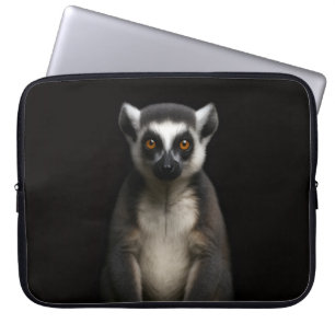 Svart 4 Luxe Laptopfodral, Skötsam Lemur Laptop Fodral