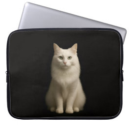 Svart 4 Luxe Laptoppskydd, Turkisk Angorakatt Laptop Fodral