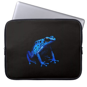 Svart 4 Luxe laptopsleeve, blå elektrisk groda Laptop Fodral