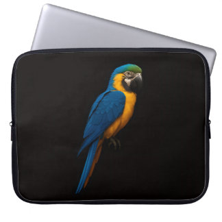 Svart 4 Luxe laptopsleeve, blå gul ara Laptop Fodral