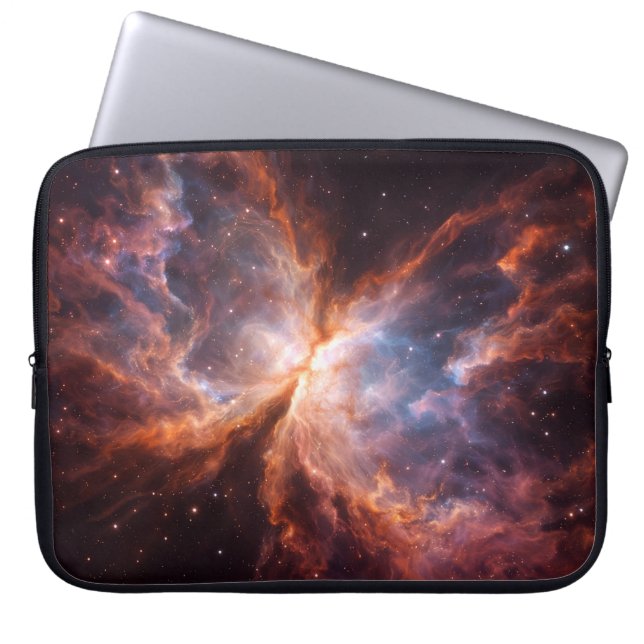 Svart 4 Luxe laptopsleeve, Butterfly Nebula Laptop Fodral (Framsidan)