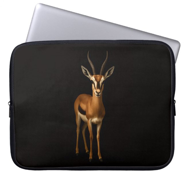 Svart 4 Luxe laptopsleeve, Elegant Gazella Laptop Fodral (Framsidan)