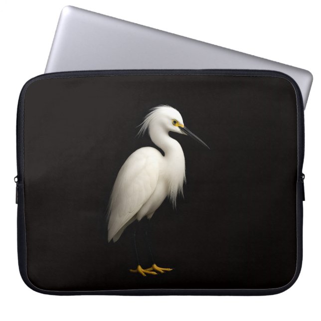 Svart 4 Luxe laptopsleeve, Elegant Snöhäger Laptop Fodral (Framsidan)