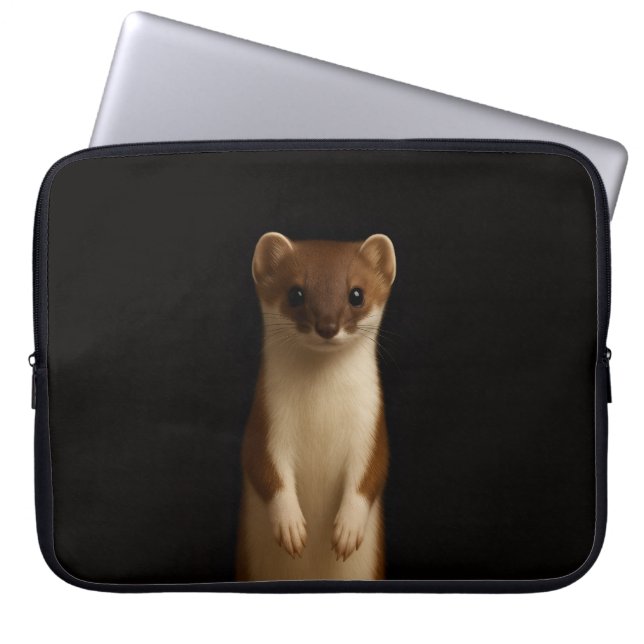 Svart 4 Luxe laptopsleeve, Elegant Vessla Laptop Fodral (Framsidan)