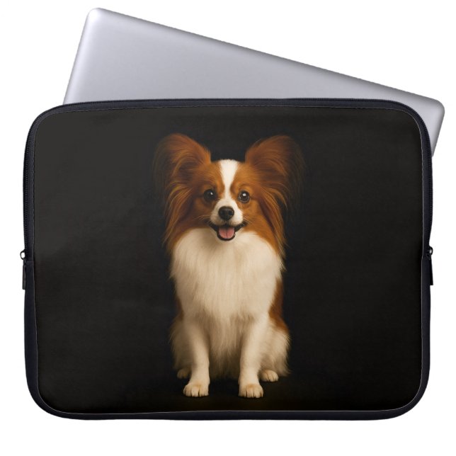 Svart 4 Luxe laptopsleeve, förfinad Papillon Laptop Fodral (Framsidan)