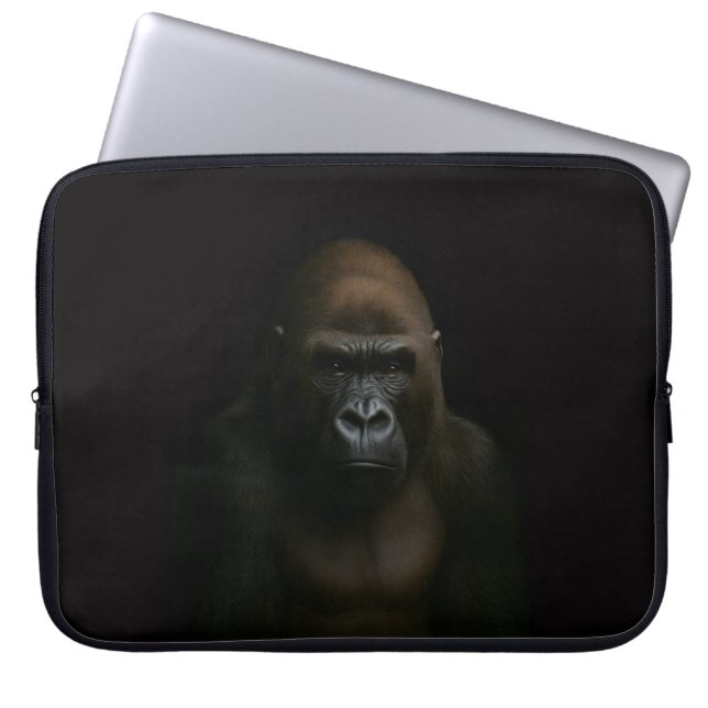 Svart 4 Luxe laptopsleeve, Gorilla Laptop Fodral (Framsidan)