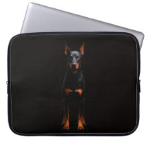 Svart 4 Luxe laptopsleeve, Guardian Doberman Dog