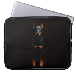 Svart 4 Luxe laptopsleeve, Guardian Doberman Dog Laptop Fodral