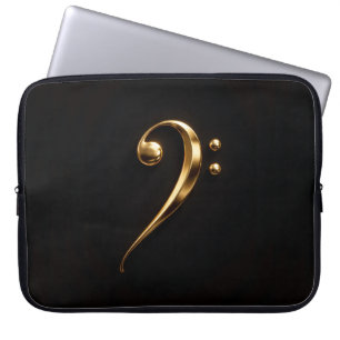 Svart 4 Luxe laptopsleeve, gyllene basklav Laptop Fodral
