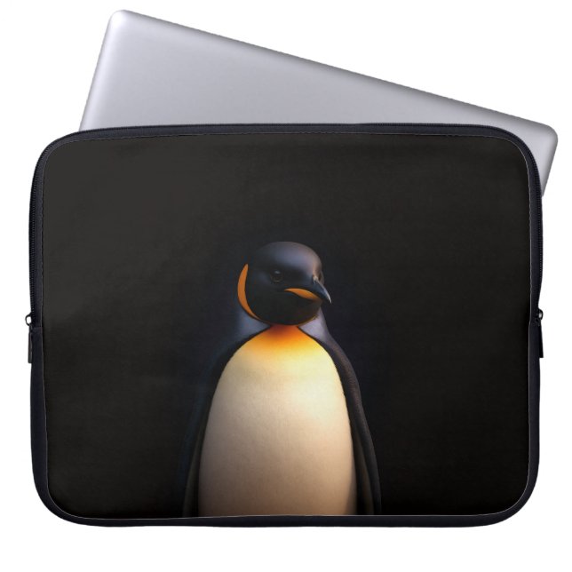 Svart 4 Luxe laptopsleeve, kejsarpingvin Laptop Fodral (Framsidan)