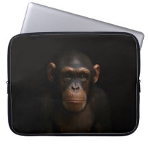Svart 4 Luxe laptopsleeve, lugn schimpans